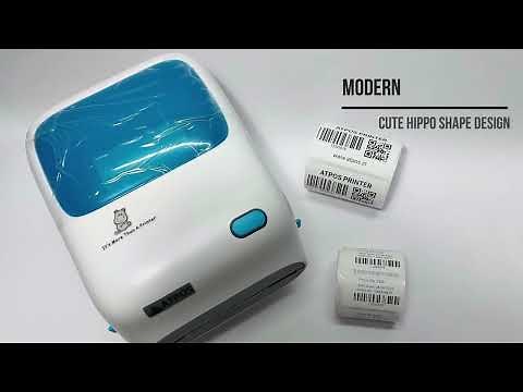 Atpos EML-400L 4 Inch (108mm) Thermal Barcode Shipping Label Sticker Printer | USB/Bluetooth