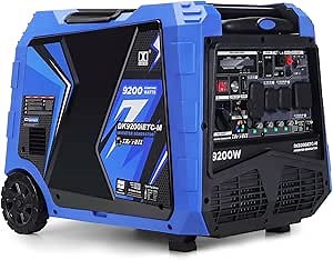 DK 9200W Generator, Tri-fuel, Gas LPG NG, 120V/240V Output, Remote & Electric Start, 5-20R L5-30P 14-30R 14-50P, for Backup Power Outage Home