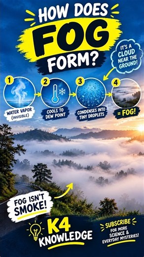 How Is Fog Formed? The Science Behind Fog Explained! #k4knowledge #didyouknow #fog #foggy #foggysky