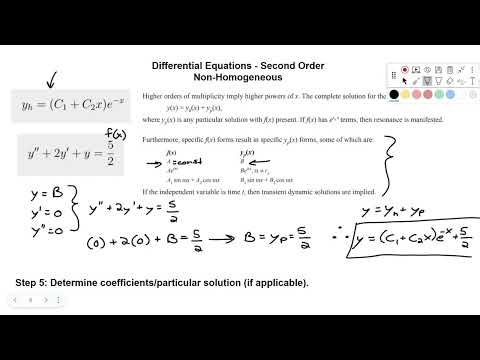 Second Order, Non Homogeneous Differential Equations - Mathematics - FE Exam
