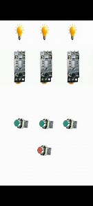 lamp on with the relay and Push button this is interesting relay logic circuit #electric #relay....