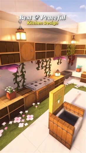best & peaceful , Easy kitchen Design 👀 No mods required 😍 #minecraft #mincraftbuild