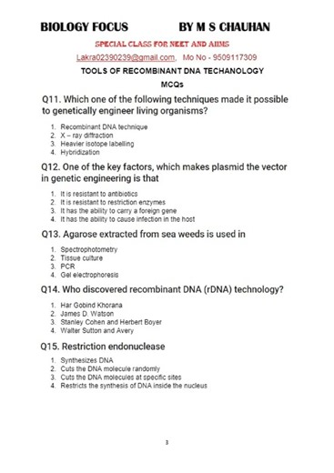 BIOTECHANOLOGY PRINCIPLES & PROCESSES SOLVED MCQs; RECOMBINANTION DNA TECHANOLOGY TOOLS; PAUL BERG;