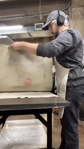 Ryan Numair on Instagram: "Print process of a new reduction linoleum block print. 🤙 This moth design was pulled from my 2024 Bethel Woods @phish poster. I thought it deserved its own print edition. I will have some of these available on my website as well as @gallery26lansdowne Small Works show happening now!!! Go see it!! and @secondstatepress open studios on Second Thursday 12/11 🦋 #printmaking #printmaker #printmakingstudio #linocut #moth"