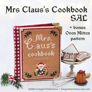 Mrs. Claus Cookbook Stitch-along: Christmas Book Cross Stitch Pattern (SAL) (PDF Pattern) - Etsy UK