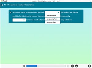 i-ReadyVocabulary about Being Brave: Assess - Quiz - Level F... | Filo