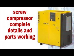 screw compressor working and parts detail in factory installed compressor