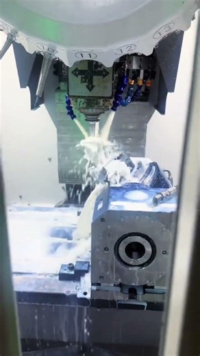 High-speed 5-axis milling for complex aluminum parts. Precision you can see. #5AxisMachining #cnc