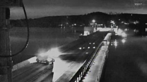 Driver missing after rollover crash on Hood Canal Bridge