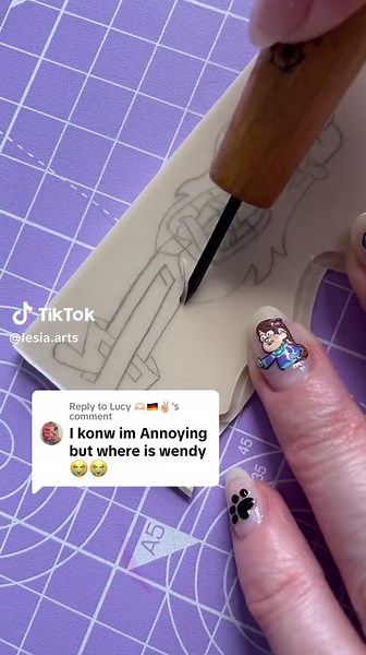 Stamp Carving and Printmaking Process Featuring Wendy Gravity Falls