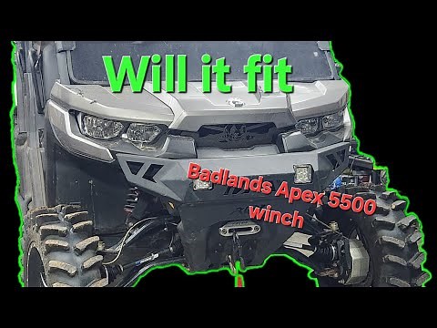 Badlands Apex 5500 winch install on Can Am Defender