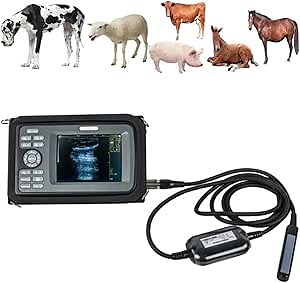 Veterinary Ultrasound Scanner Handheld Digital Ultrasound Scanner Veterinary Handscan V8 with 4.0MHz Rectal Probe for Pregnancy Check On Farm Animals Cattle/Horse/Camel/Equine/Goat/Cow/Sheep