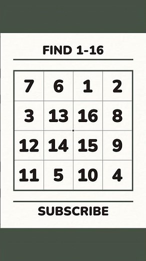 Schulte Table | Find the Numbers in Order ☑️