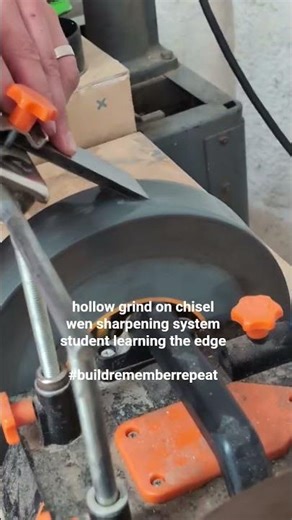 student learning hollow grind on chisel | star hill timberworks