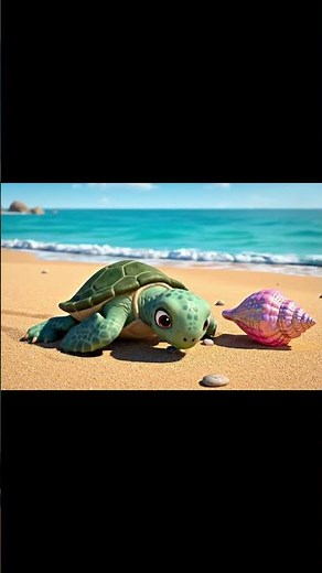 Baby Turtle Tries to Run Fast 😂🐢 | Cutest Beach Animation #3danimation