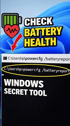 Check Laptop Battery Health in 5 Seconds 🔋 (Hidden Windows Tool)