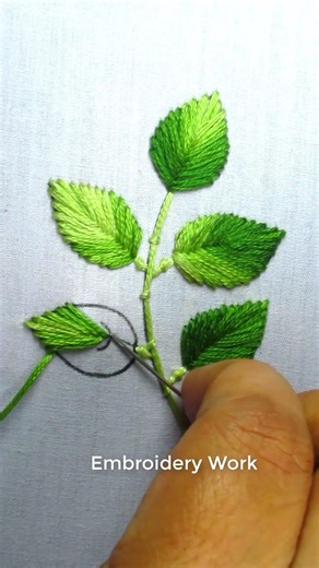 Leaf embroidery pattern