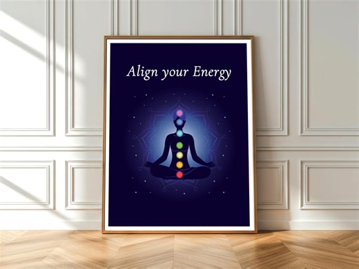 Chakra Poster, Seven Chakras Affirmation Wall Art, Align Your Energy Print, Meditation Yoga Decor, Mindfulness Zen Wall Art (museum Quality) - Etsy