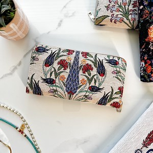 Handmade Woven Fabric Wallet: Boho Zip Around Design - Etsy