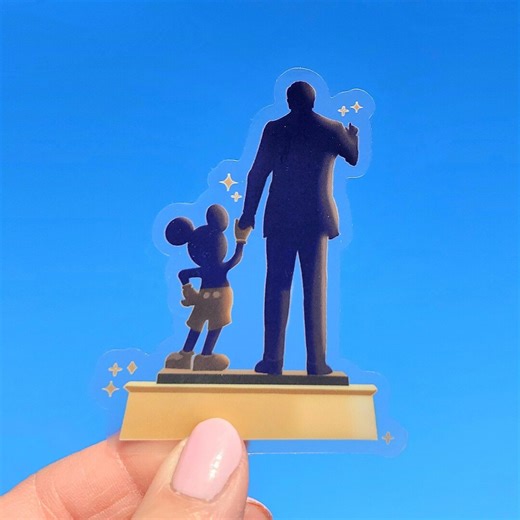 Walt and Mickey Statue Sticker: "partners" Waterproof Vinyl Decal - Etsy