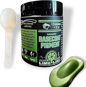 LiME LiNE Base Coat Maker Pigment Powder, Automotive Grade, Basecoat (Metallic Green Pearl)