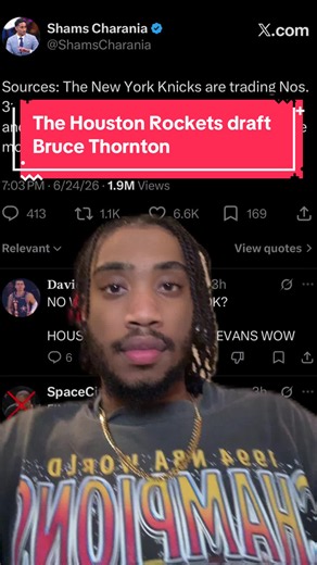 The Houston Rockets draft Bruce Thornton #rockets #nba #sports #basketball #brucethornton