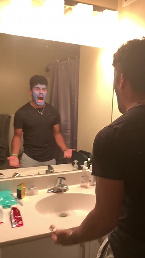 I’m permanently blue face...😱😭 #prank #blue #comedy