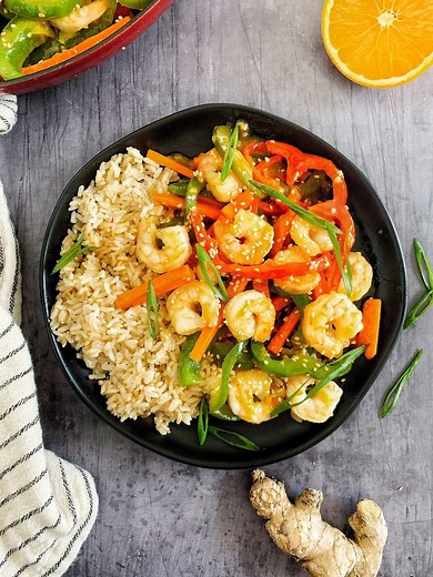 Honey Orange Shrimp w/Stir Fry Vegetables