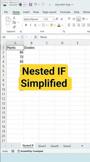 Nested IF in Excel Explained in 25 Seconds 🔥 Multiple Conditions Made Easy