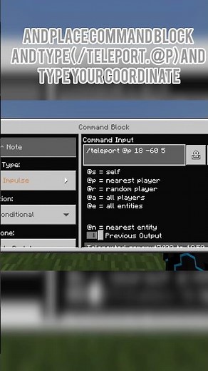 How to teleport your friend one place to another with command block! #minecraft shorts #helpful