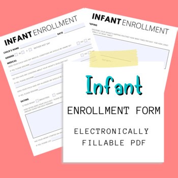Infant Enrollment Intake Form | Daycare Enrollment Form For Infants