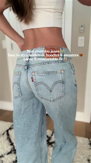 By far the absolute best everyday jeans! Super flattering on any body type! 🫶🏼 #levijeans #baggyjeans #levis #jeans #fashiontiktokstyle
