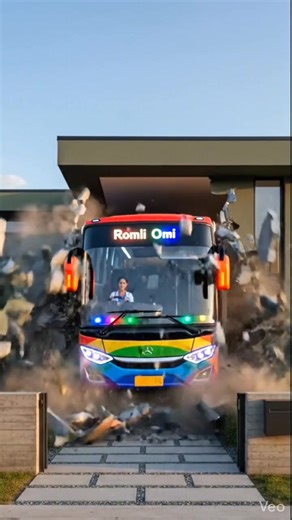 Red Bus Accident Inside Building Stuns Passersby