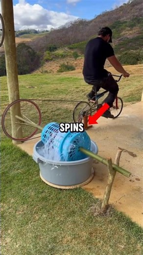 He Turned Bicycle Into a Washing Machine😅
