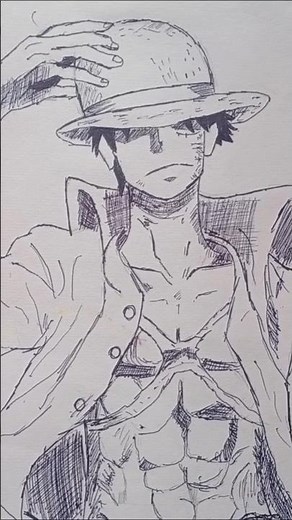 drawing luffy in manga style #luffy #animeeart #onepiece