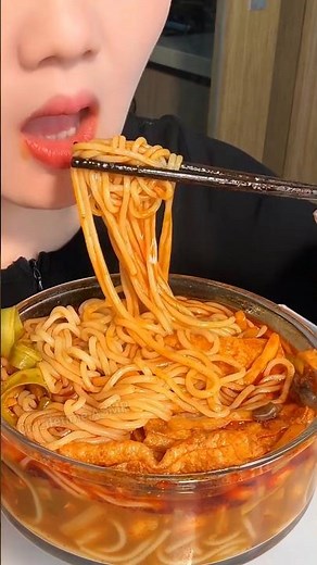 How to Eat ASMR Korean Spicy Noodles and Tasty Bites #shorts #food #mukbang