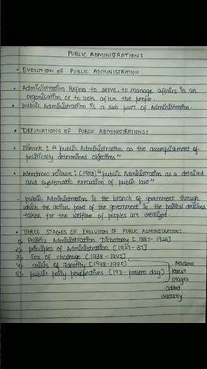 public administration definitions and stages of evolutions