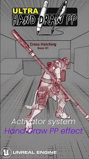 Pencil Post process and Stop Motion activation system Unreal Engine