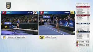 Finishing with an effortless 9.50 on floor ✨ eMjae Frazier and Cal Women's Gymnastics are moving on to the Regional Final! | Pac-12 Conference