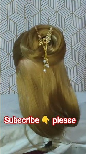 Simple Bubble Braid Hairstyle | Half Up Half Down Hairstyle | Easy Hairstyle For Wedding