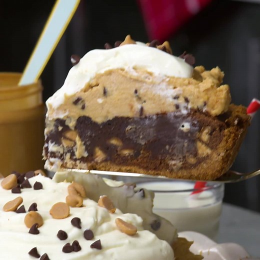 6.9M views · 57K shares | We're going to climb to the top of this MILE-HIGH peanut butter pie and you can't stop us!  Save the recipe: https://foodtv.com/2Pgyspo. | Food Network | Facebook