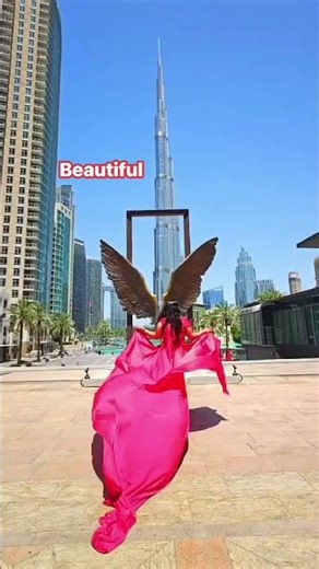Lady in red flying dress #viralvideo #flyingdress