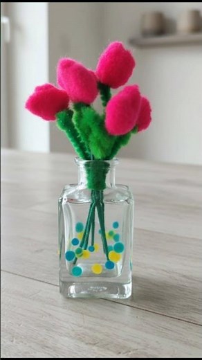 MINI FLORERO ✨ Flores hechas con limpiapipas fáciles y creativas