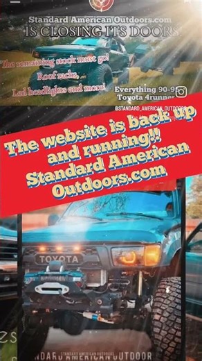 THE WEBSITE IS BACK UP AND RUNNING!! STANDARD AMERICAN OUTDOORS.COM. #standardamericanoutdoors