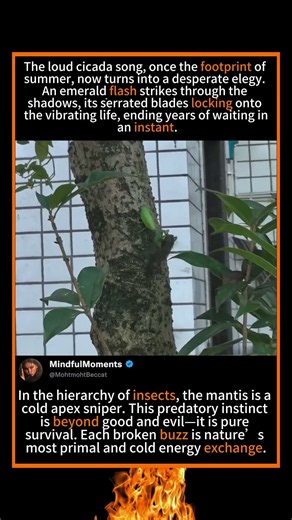 The Emerald Assassin: Watch This Mantis Take Down a Massive Cicada 🦗