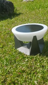Solar Pillar Lights Outdoor 14.6" Round - Stainless Steel PE Lampshade IP66 Waterproof Solar Column Lights, 10W Solar Panel,19.24Wh Battery, 2W 3-Color LED 8+ Hours Dusk to Dawn for Yard Patio