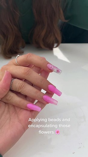 Nail Technician Demonstrates Acrylic Nail Application Process