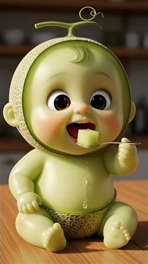 Wait… Cherimoya & Honeydew Turned Into Babies?! 🍈😱 #shorts #viral #ai