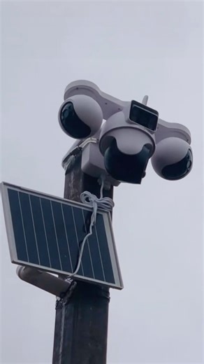 Active pixel 360 4lens camera solar panel motion detection sensor alarm Installed full video