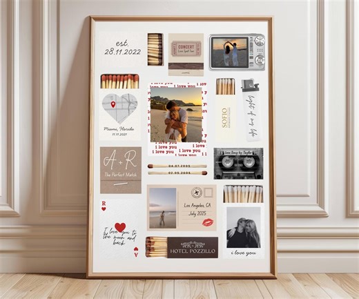 Editable Matchbook Poster Template, Blank Matchbook Template, Matchbox Art, Anniversary Gift, Download, Printable Wall Art, Custom Art - Etsy